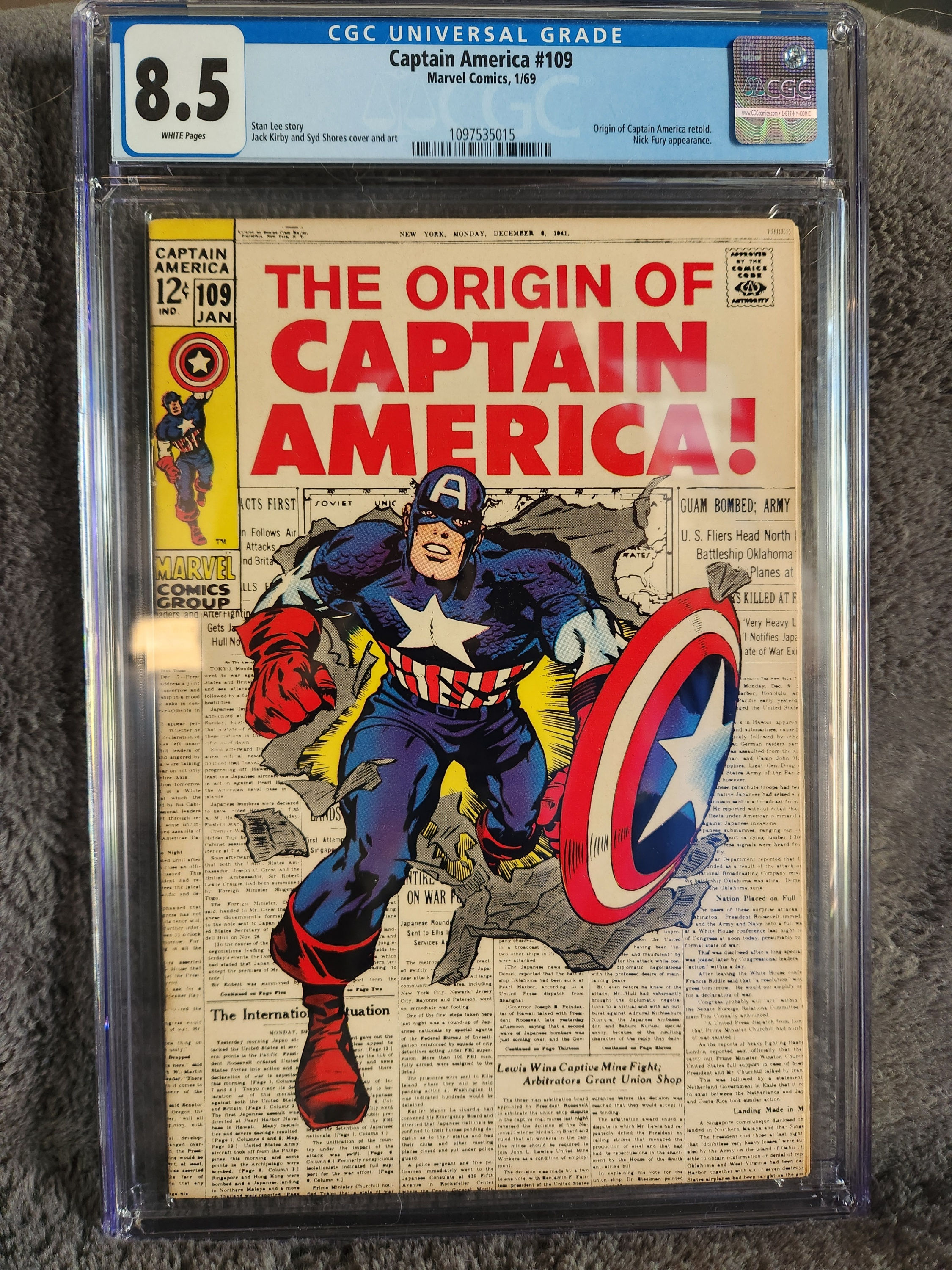 Captain America #109 CGC 8.5 1969