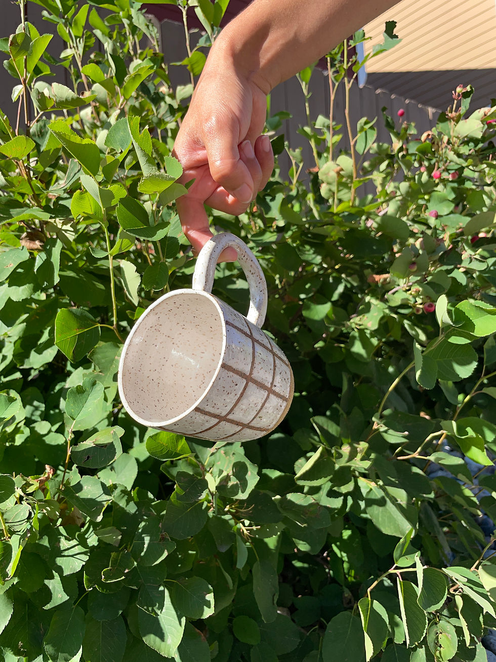 Thumbnail: Grid Mug w/ circle handle