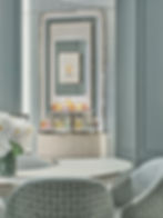 Luxury wall display with small colorful bottles