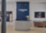 Longines store interior with blue logo display