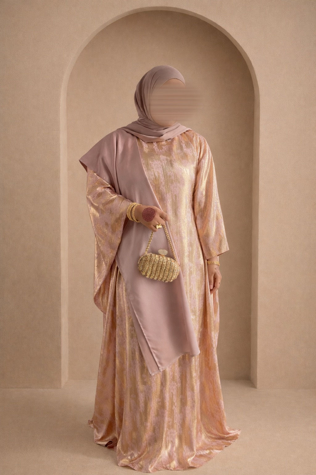 Robe Layali rose gold femme