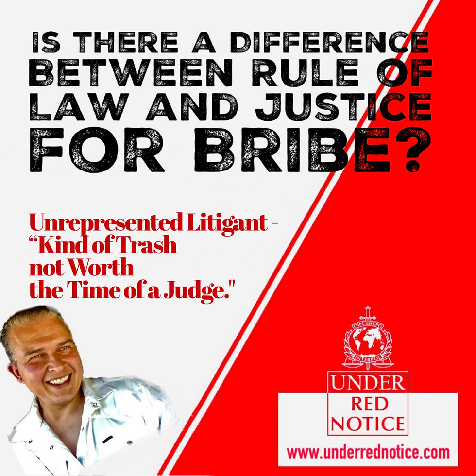 Is There a Difference Between Rule of Law and Justice for Bribe? Unrepresented Pro Se Litigant - "Kind of Trash not Worth the Time of a Judge."