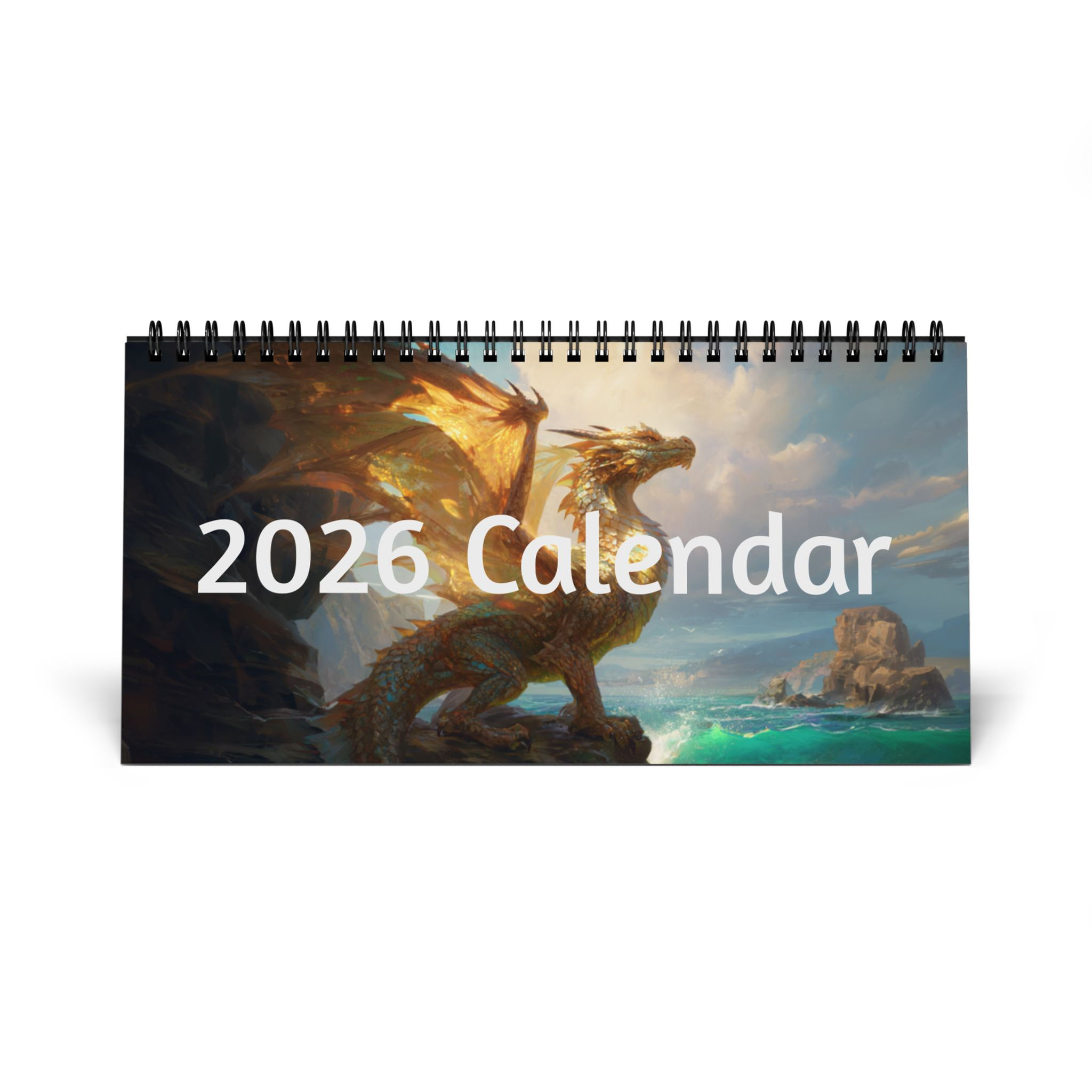 2026 Dragon Desk Calendar – Fantasy Art Calendar, Dragon Gift