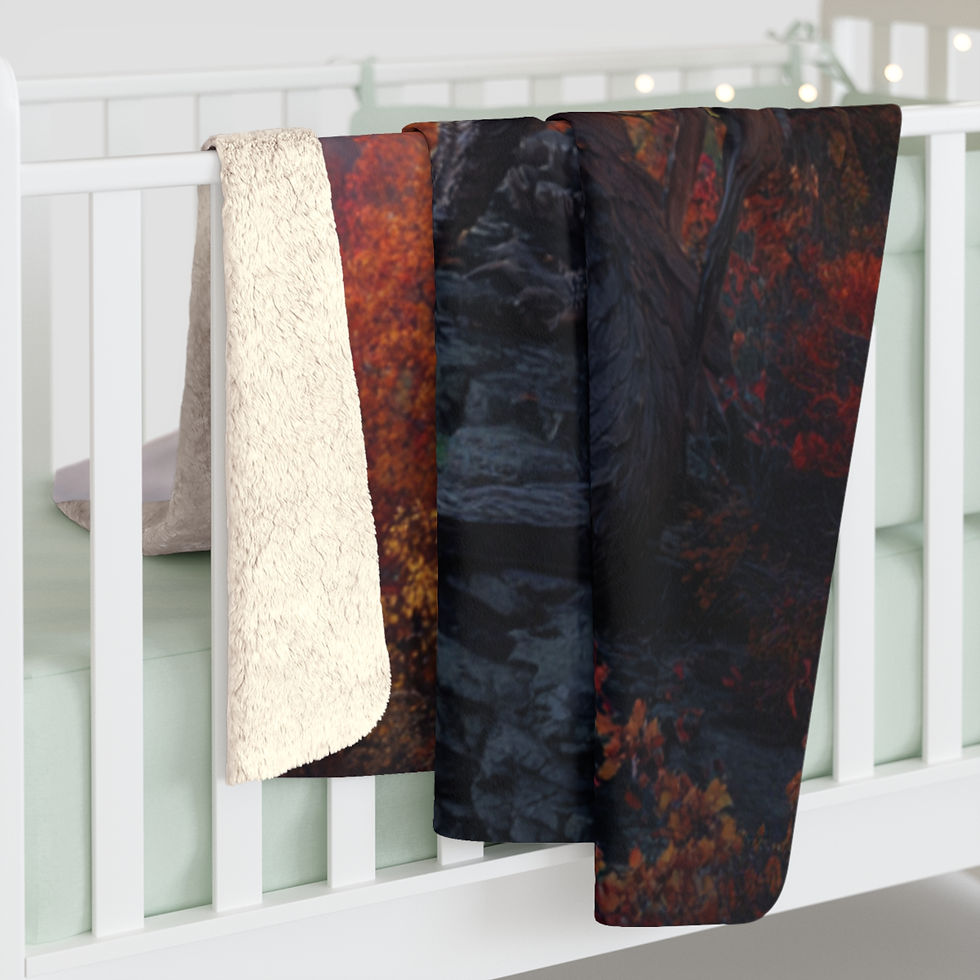 Thumbnail: Dragon Sherpa Blanket – Dark Fantasy Throw, Cozy Dragon Gift