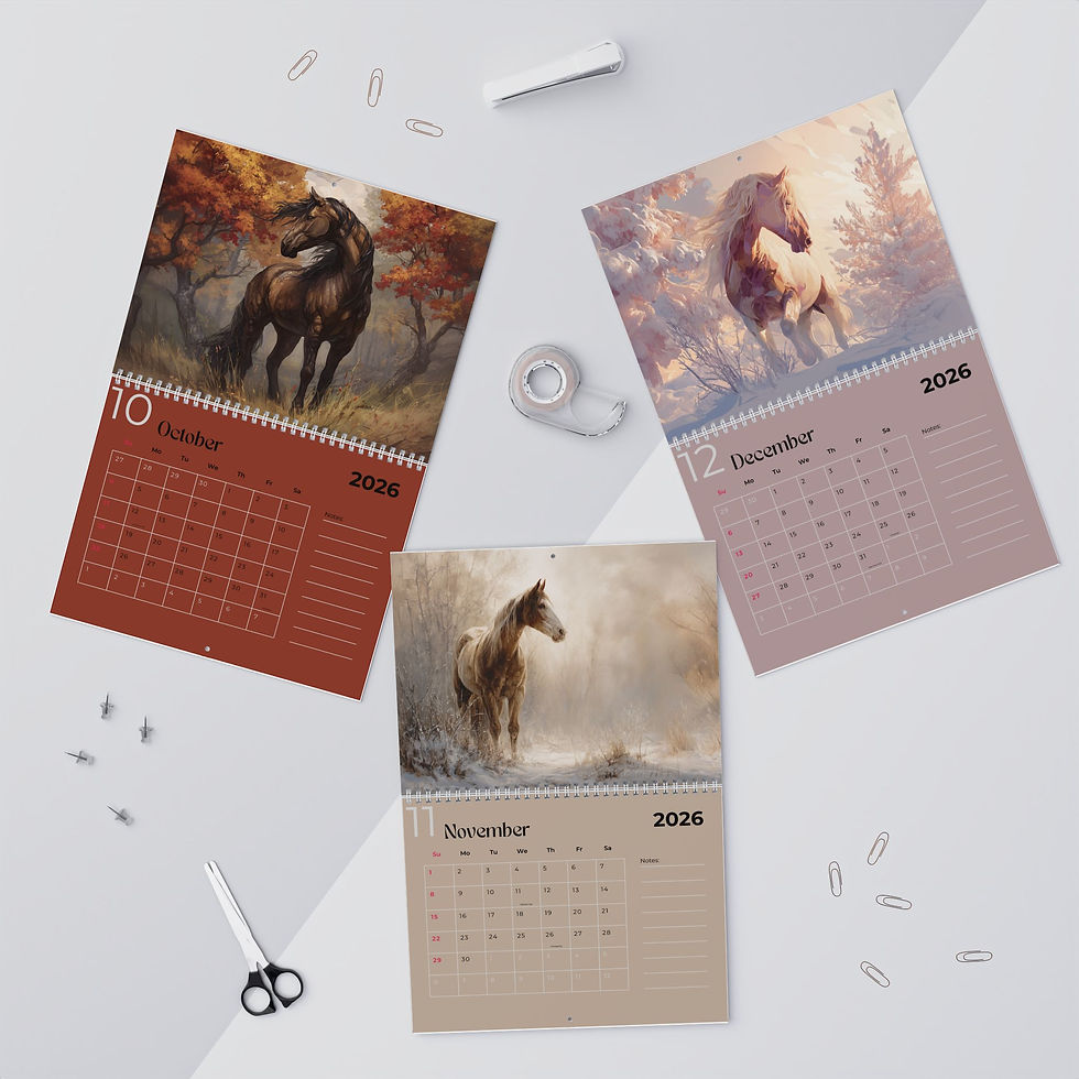 Thumbnail: 2026 Horse Wall Calendar – Equestrian Calendar, Horse Lover Gift