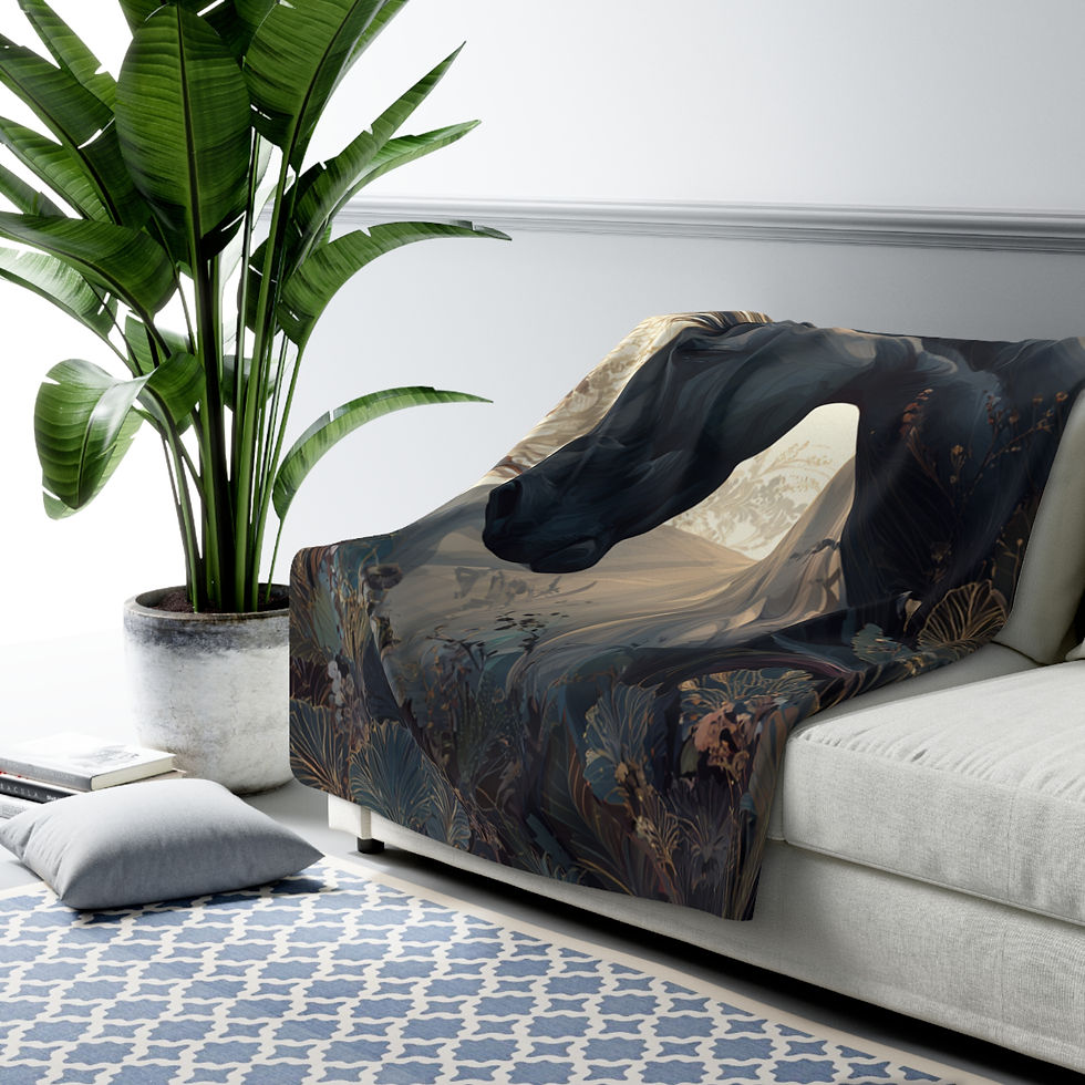 Thumbnail: Horse Sherpa Blanket – Equestrian Throw, Cozy Horse Lover Gift