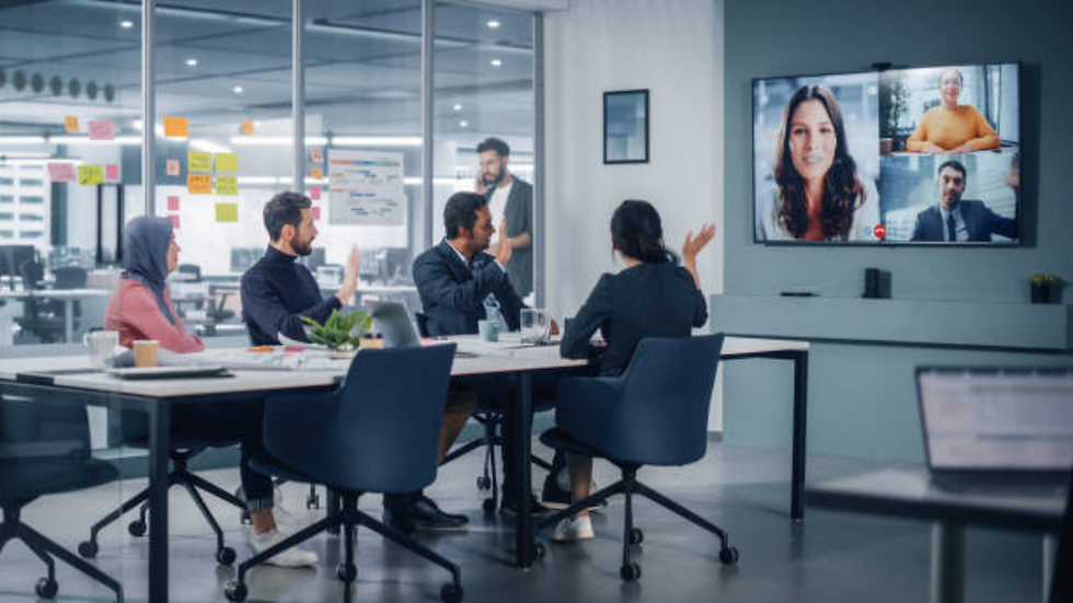A futuristic-looking workspace with cutting-edge technology