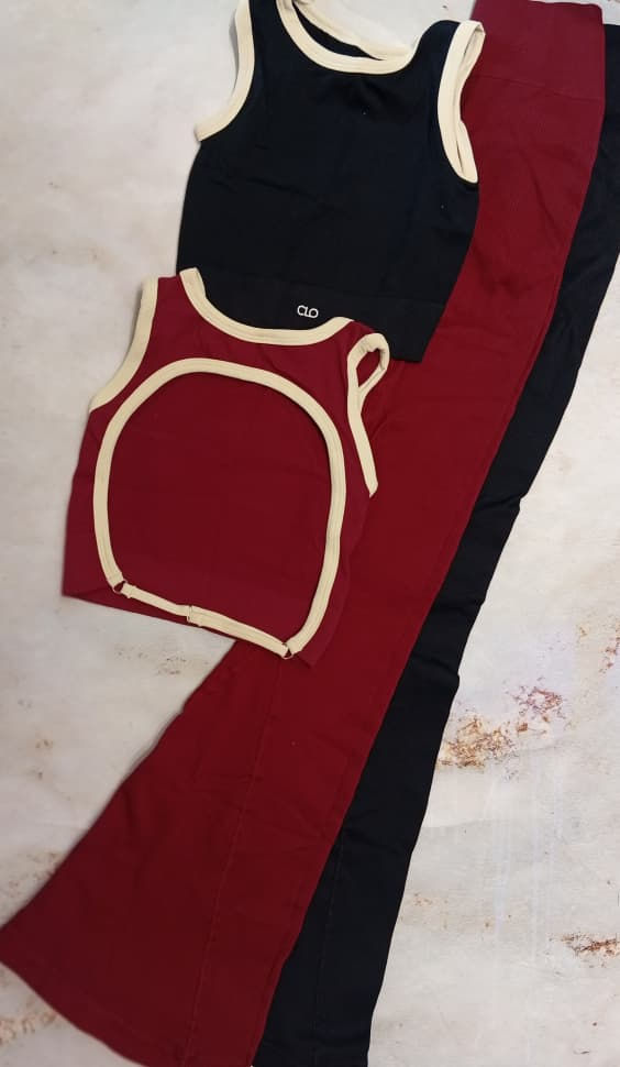 Miniatura: Set Leggin Clo Top Escote Atras Ajustable Bota Campana 