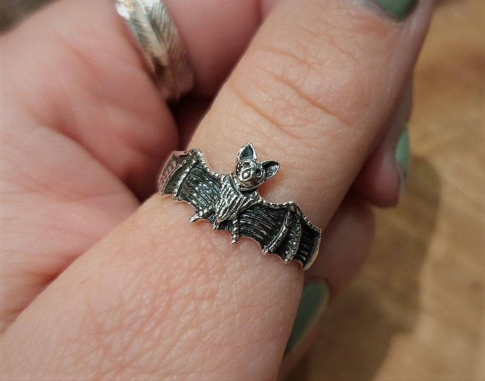 Tiny bat ring sterling silver
