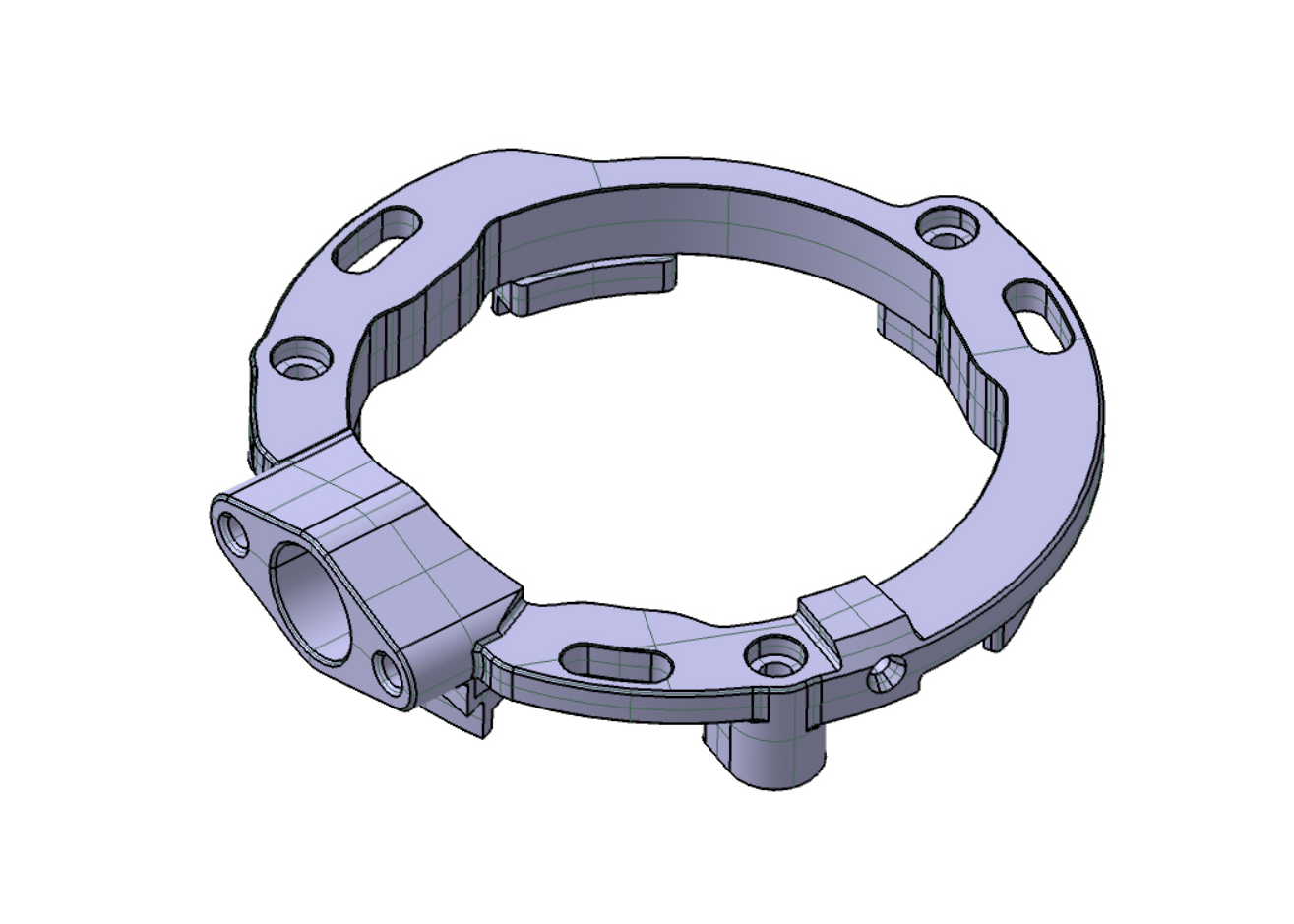 Ein Bauteil eines Fahrzeus im CAD von VELA konstruiert