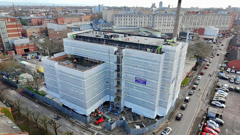 Scaffold complete at our Jarrom Street, Leicester project