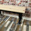 Thumbnail: Natural Finish Top Hand Painted Solid Wood Wooden Farmhouse Bench