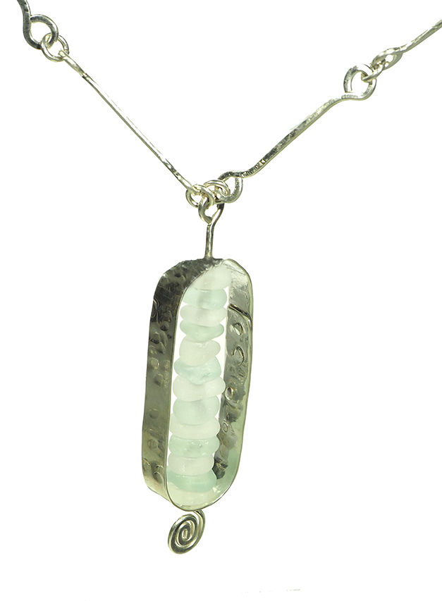 Large oval sea foam necklace