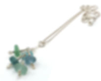 Gray, Seafoam and Khaki 5 Piece Pendant Necklace