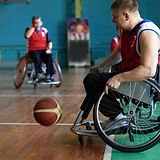 Disabled Athletes Playing Basketball