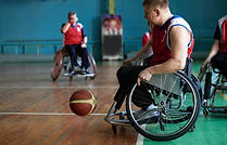 Disabled Athletes Playing Basketball