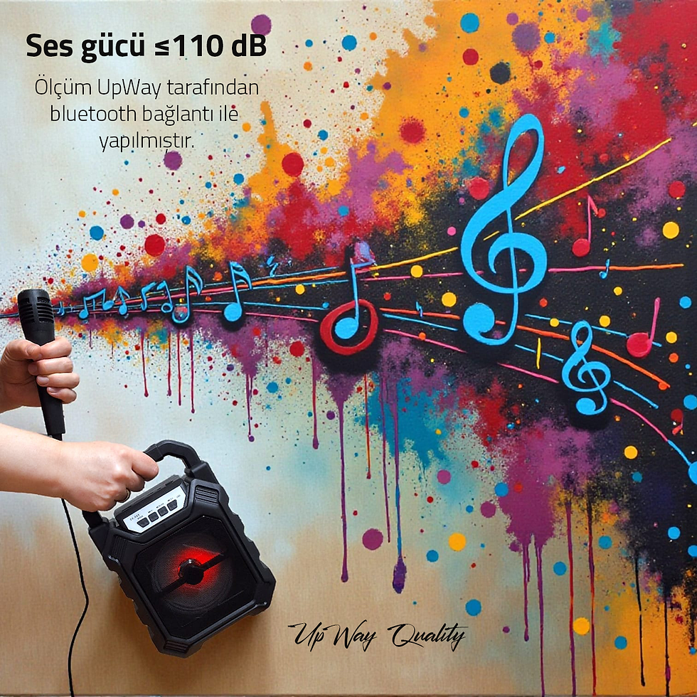 Küçük resim: Upway Şarjlı Mikrofonlu Led Işıklı Bluetooth Hoparlör - USB-AUX-TF Kart-FM Radyo