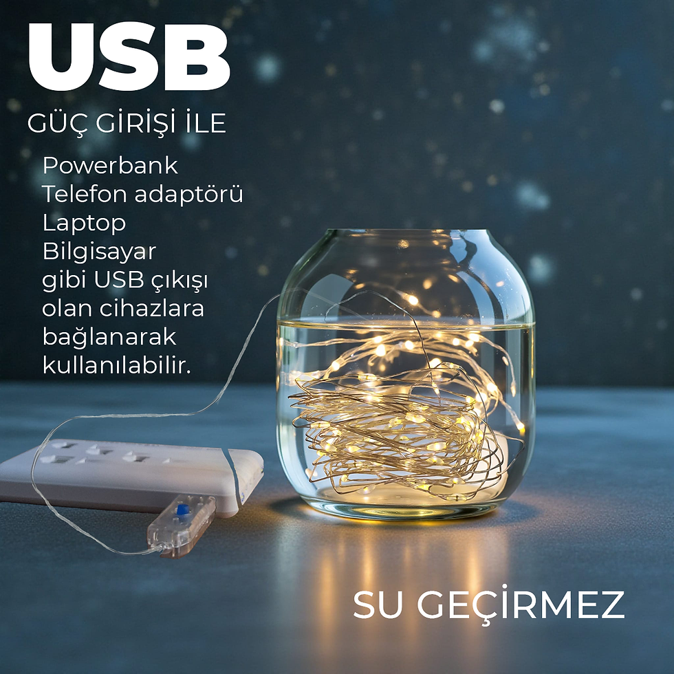 Küçük resim: UpWay 5 Metre Günışığı Kumandalı 50 Led Işık - USB Dekoratif Aydınlatma