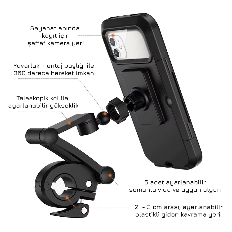 Küçük resim: UpWay Su Geçirmez Dokunmatik Motorsiklet ve Bisiklet Telefon Tutucu Kılıf