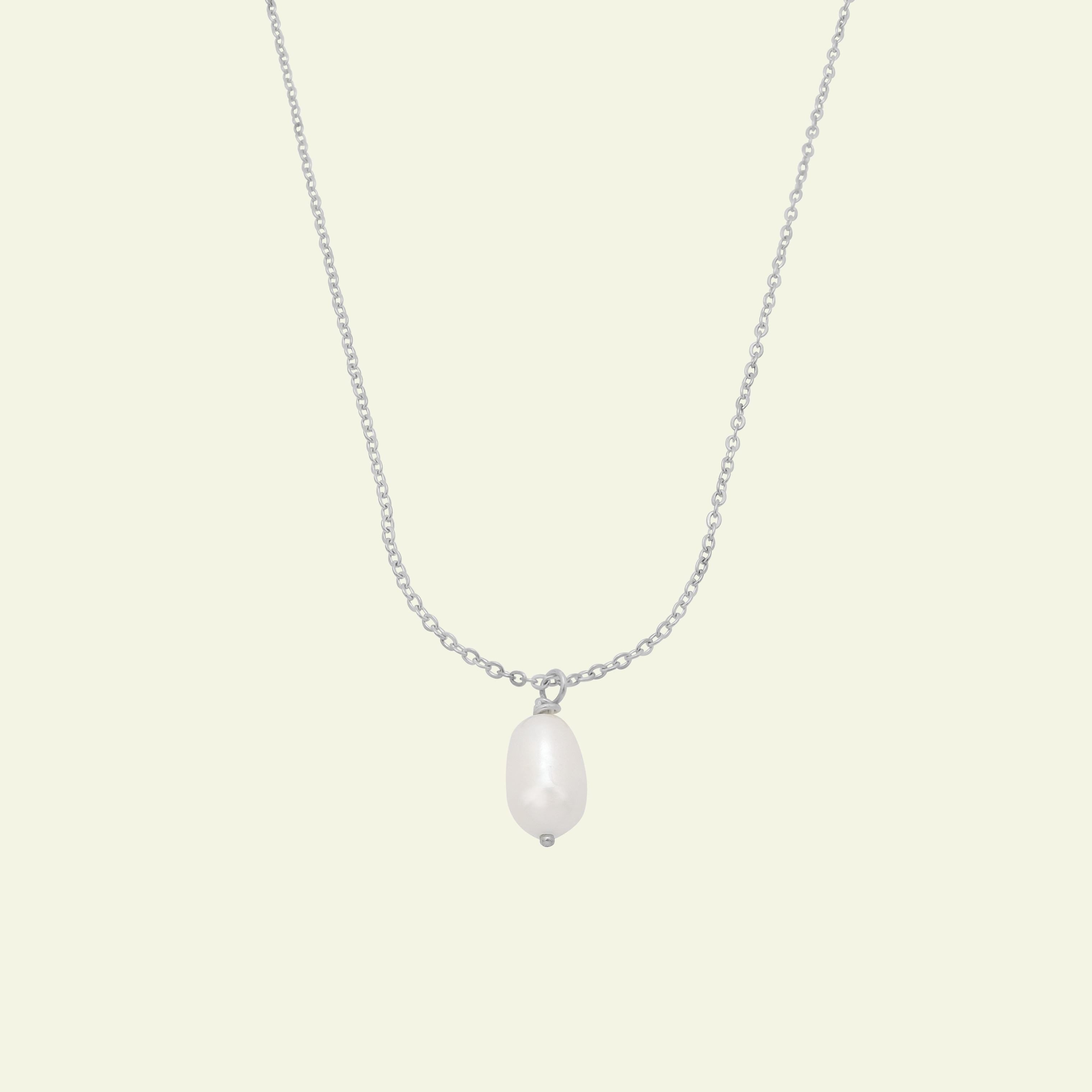 Pearl Drop Stainless Necklace