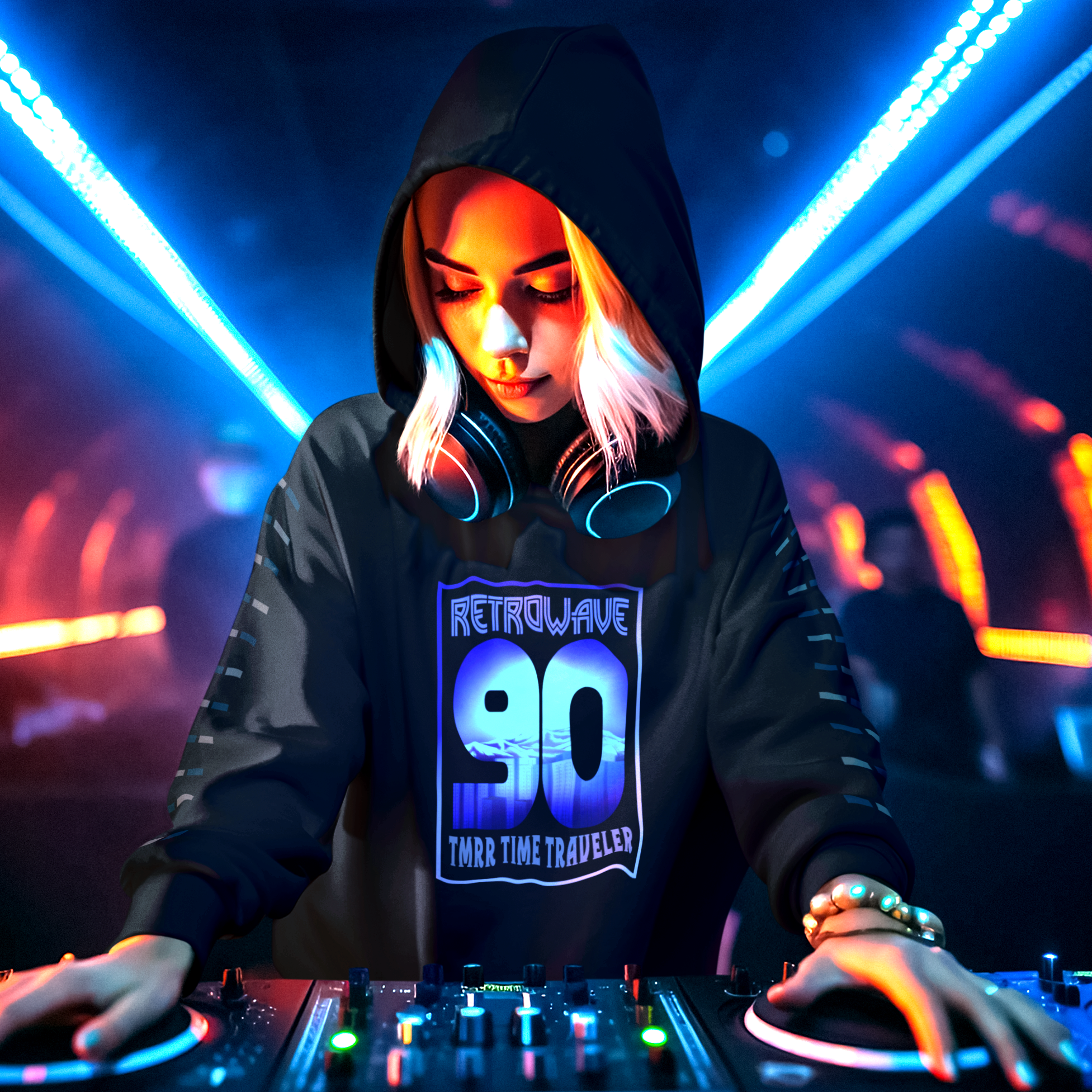 Hoodie Retrowave 90's time traveller