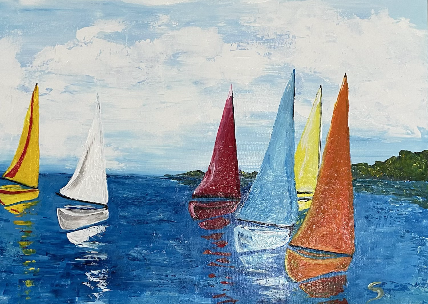 Sailboats at Sea
