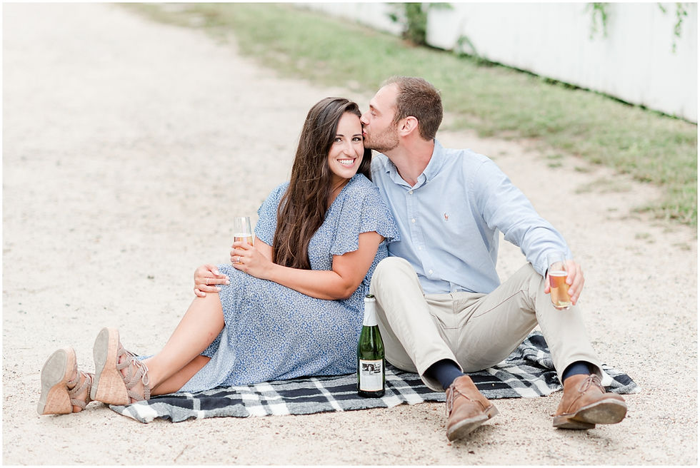 champagne engagement session