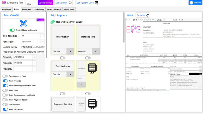 accounting software settings, best billing software, color invoice, color bill format