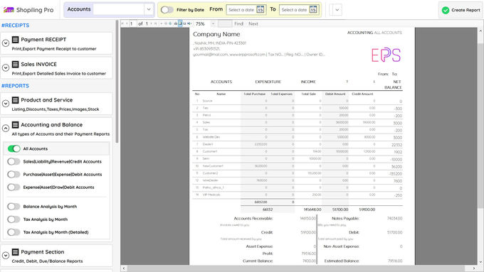 business reporting styles in accouting software, pdf reports