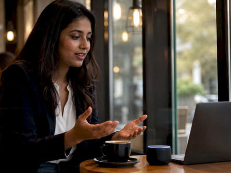 Agent using AI device in home office