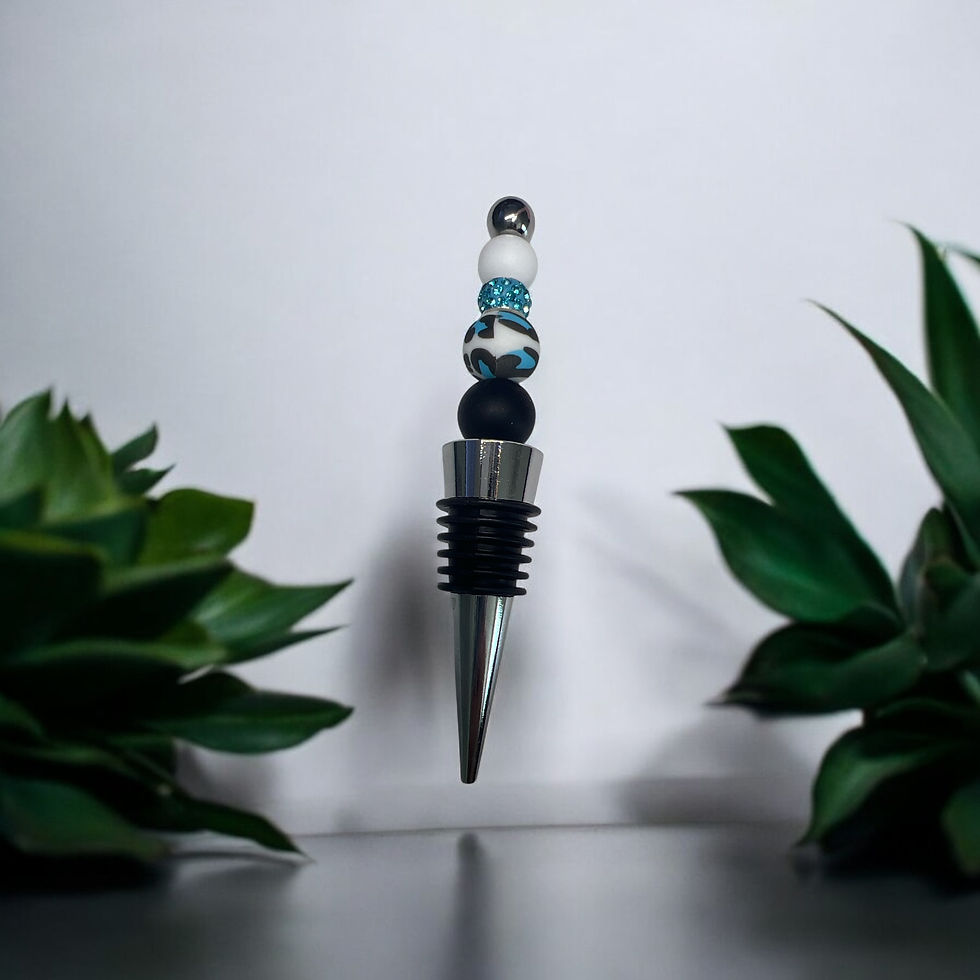 Bottle Topper in Leopard Blue