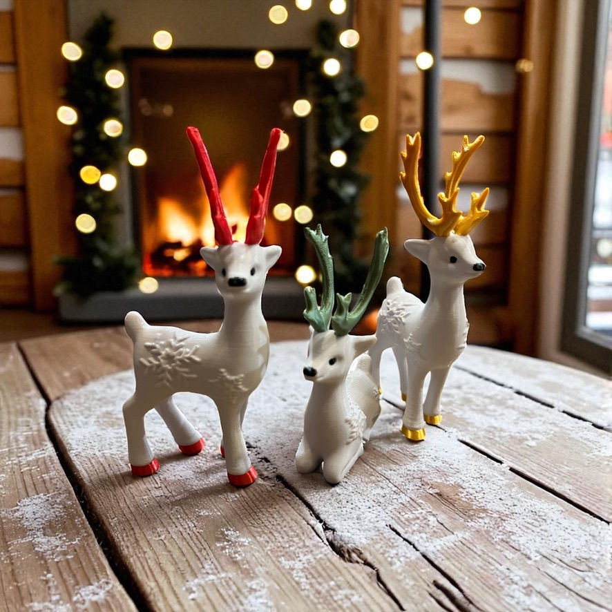 Snowflake Reindeer Trio