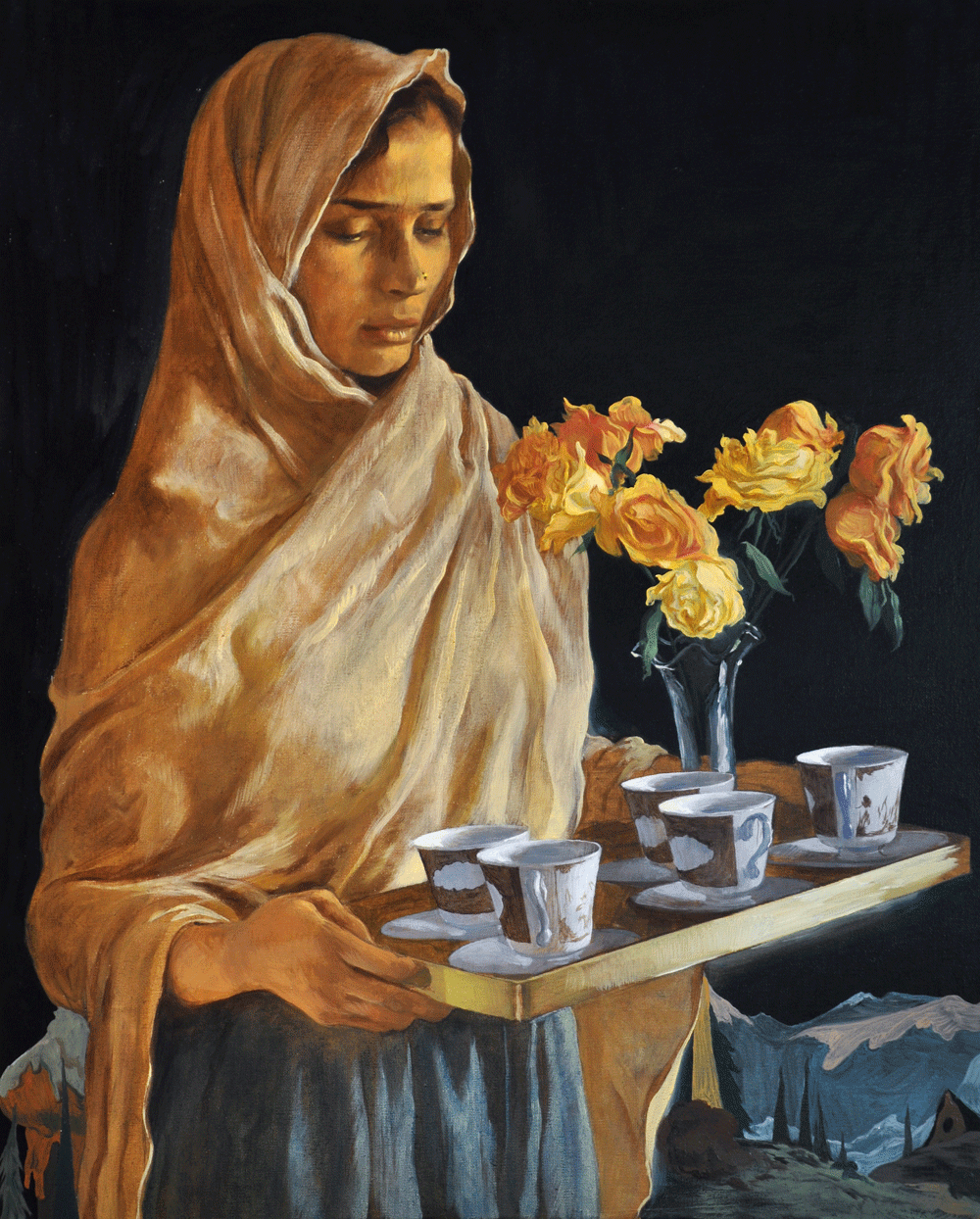 Maid with Flowers