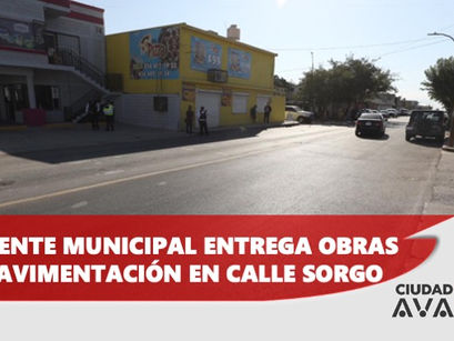 PRESIDENTE MUNICIPAL ENTREGA OBRAS DE REPAVIMENTACIÓN EN CALLE SORGO