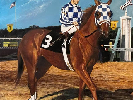 Secretariat pintado por los pinceles de Unjin Jenkins, la mujer de Rodney Jenkins