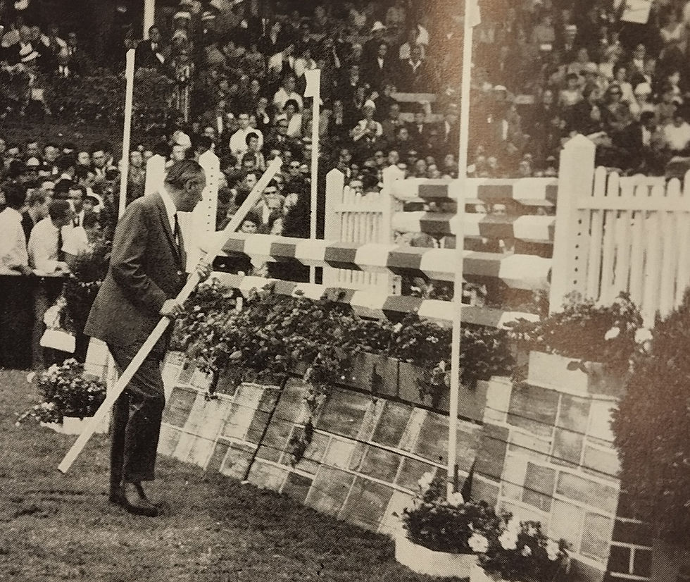 Un obstáculo antiguo en Aachen CSIO de 1.963