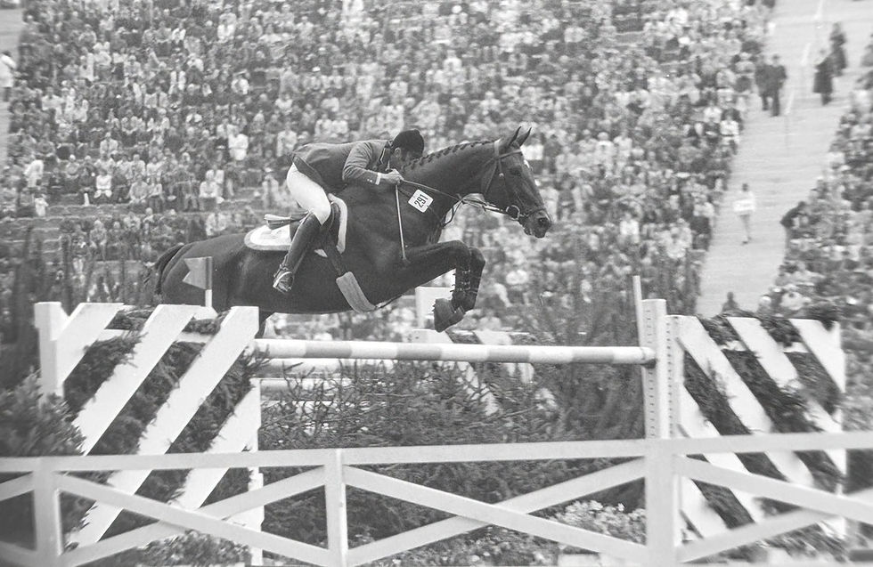 Una bella imagen de Neil Shapiro y Sloopy en la prueba de equipos de Múnich 72