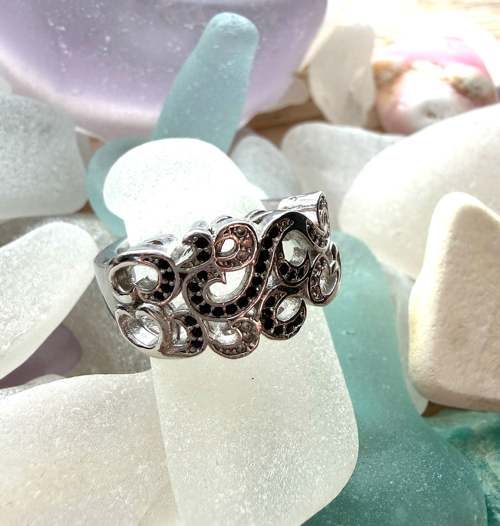 Thumbnail: Kraken or Wave Ring Sterling Silver #VE93