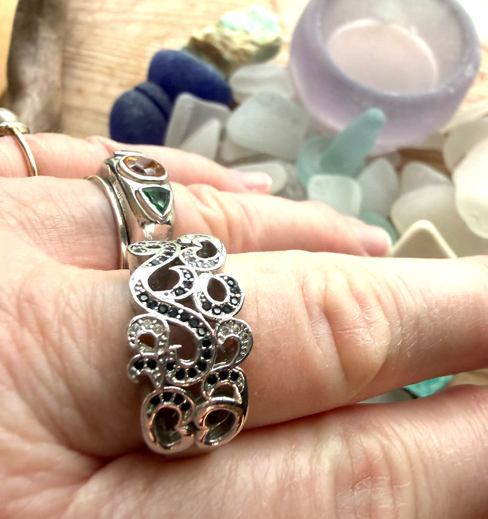 Thumbnail: Kraken or Wave Ring Sterling Silver #VE93