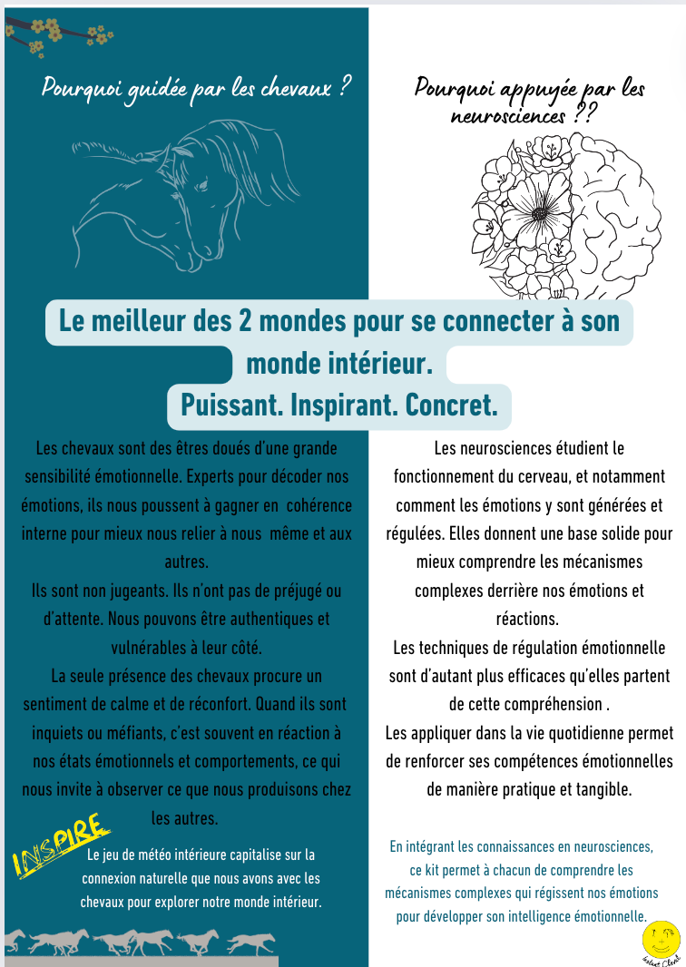 Miniature : Neuroscience et émotions. Comment les neurosciences et l'inspiration cheval aide pour développer compétences émotionnelles.