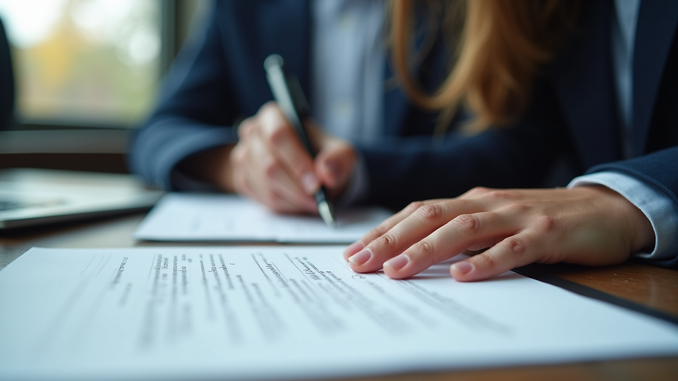Close-up view of a person writing a FOIA request letter