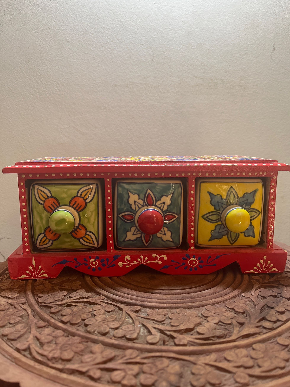 Thumbnail: Hand painted Blue Pottery Drawer Chest