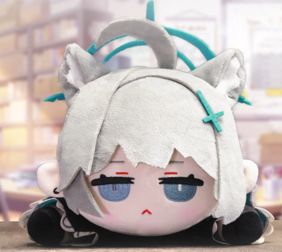 Blue Archive - Sunaookami Shiroko Annoyed Lying Down Plush