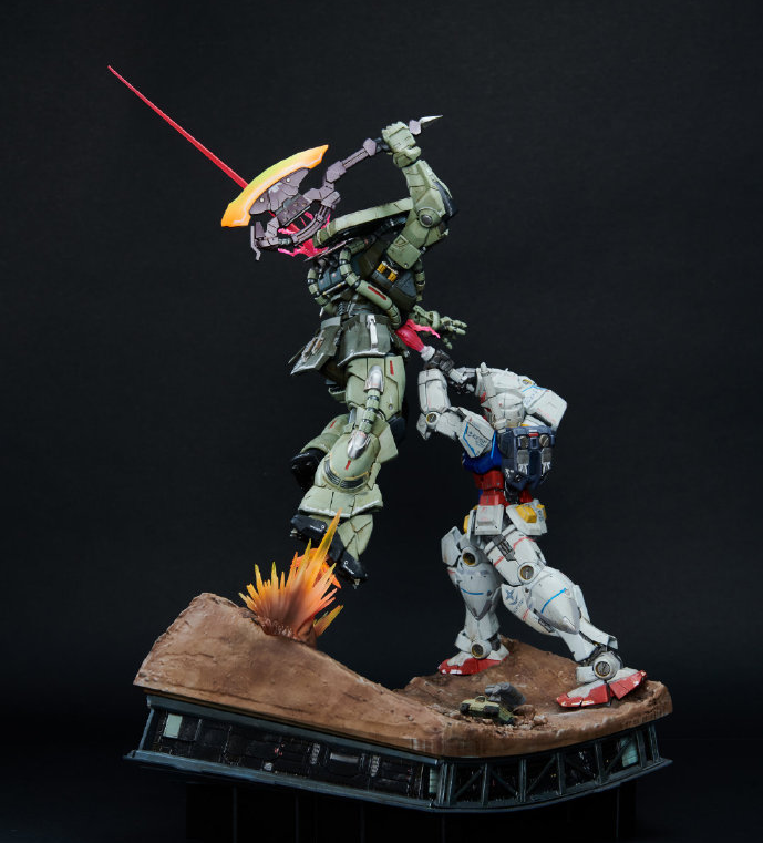 Mobile Suit Gundam - MS-06F Zaku II Vs RX-78-2 Gundam