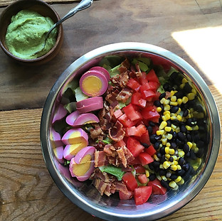 pink pickled egg cobb salad