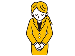 おじぎする女性