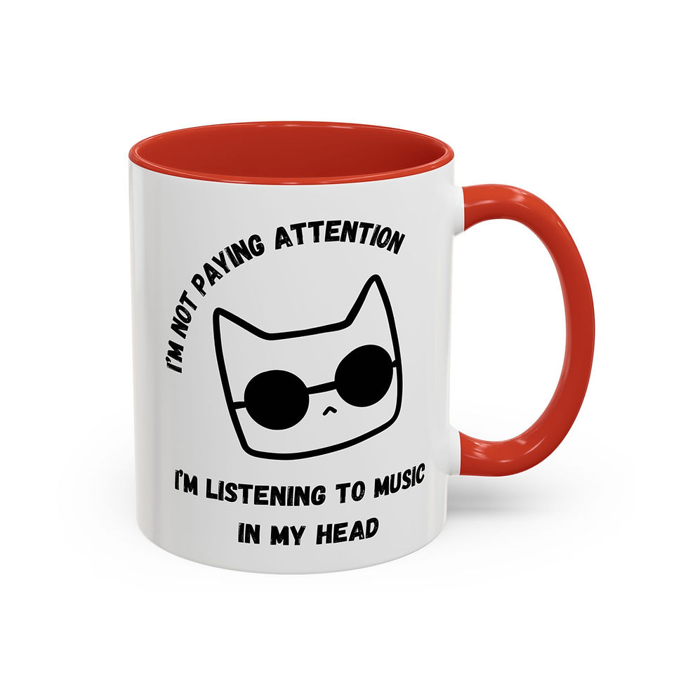 Thumbnail: Cool Cat Music Accent Coffee Mug (11 oz), Tea Mug, Soup mug, Color Mug