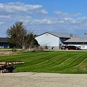 Commercial lawn maintenance at office building in Janesville WI