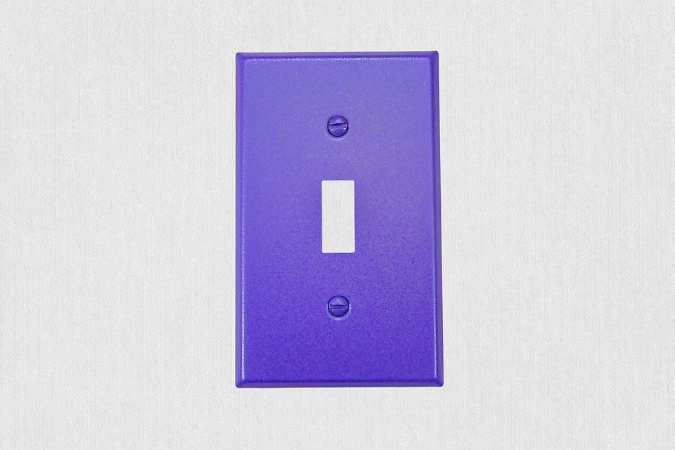 Iris purple toggle switch plate on white background