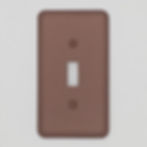 Penny copper round corner toggle switch plate on white background